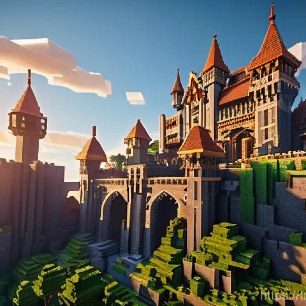 마인크래프트 크리에이티브 모드 최적화 - **Prompt:** A skilled male Minecraft builder, mid-20s, with short brown hair and wearing a comfortab...