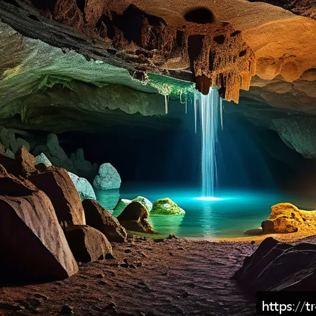 마인크래프트 동굴 업데이트 정보 - A vast underground cave system featuring enormous chambers filled with intricate dripstone formation...