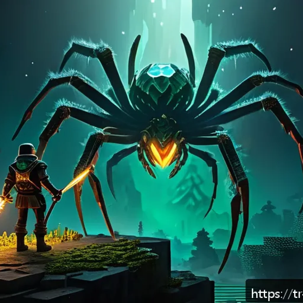 마인크래프트 서바이벌 공략법 - A dynamic Minecraft survival scene showing a player cautiously observing new hostile mobs from a dis...