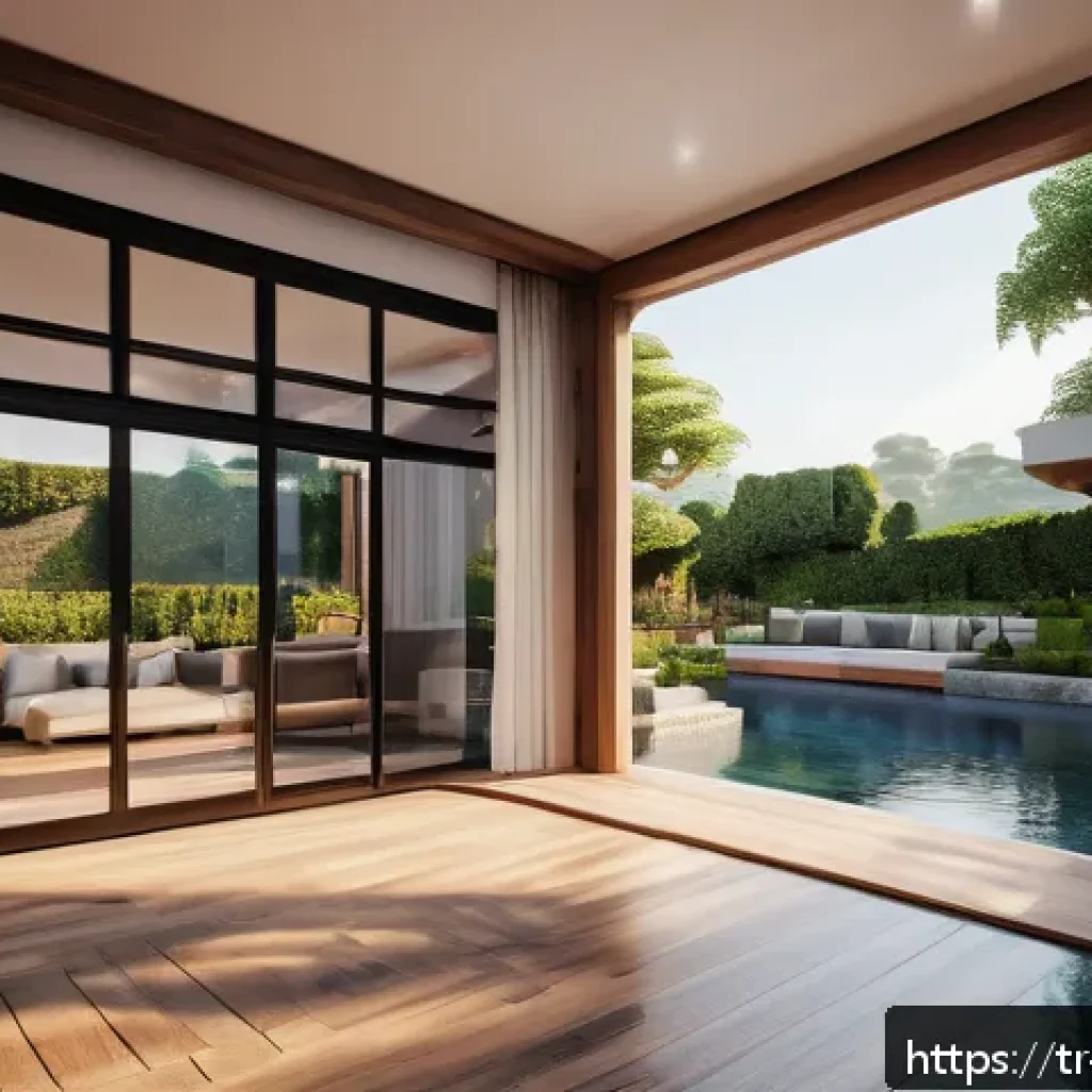 마인크래프트 럭셔리 저택 만들기 - A luxurious modern villa exterior in a Minecraft style, featuring a sleek facade made of polished qu...