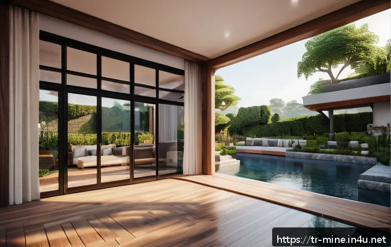 마인크래프트 럭셔리 저택 만들기 - A luxurious modern villa exterior in a Minecraft style, featuring a sleek facade made of polished qu...