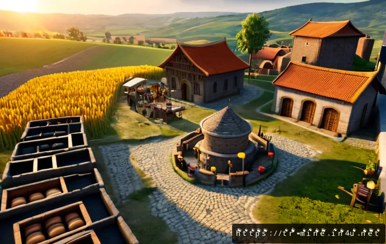 Home 17 마인크래프트 마을 주민 직업 가이드 - High-clarity cinematic 3D scene of a block-built village marketplace inspired by a sandbox crafting ...