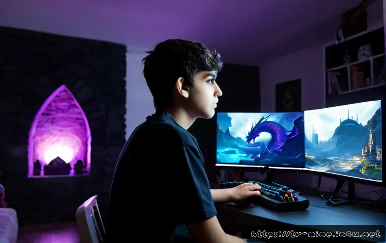 마인크래프트 엔더 드래곤 공략 - Photorealistic cinematic scene of a Turkish teenage gamer in a cozy modern Istanbul bedroom, focused...